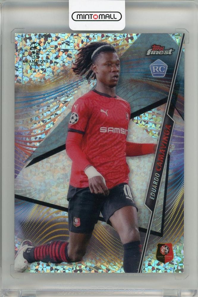 2020-21 TOPPS FINEST UEFA Champions League Eduardo Camavinga Sparkle Rookie Card 93 of 175