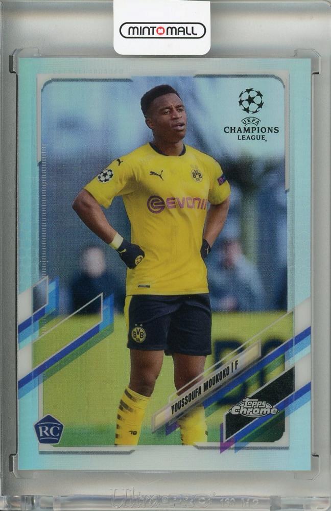 2020-21 TOPPS CHROME UEFA Champions League Borussia Dortmund Youssoufa Moukoko #55 Refractor rookie card