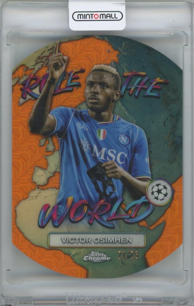 2023-24 TOPPS Chrome UEFA Club Competitions Victor Osimhen Orange Mojo Refractors trading card 21 of 25