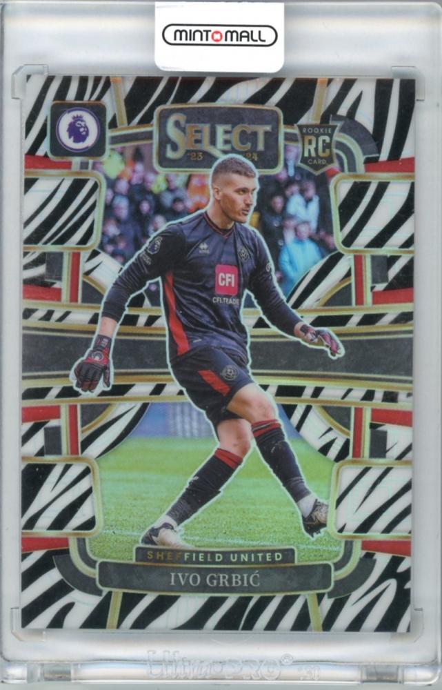 2023-24 Panini Select Premier League Ivo Grbic trading card numbered 10 out of 25 featuring Sheffield United