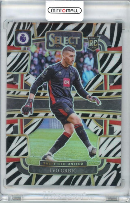 2023-24 Panini Select Premier League Ivo Grbic trading card numbered 10 out of 25 featuring Sheffield United