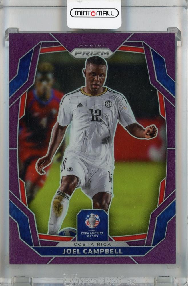 2024 Panini Prizm Copa America Joel Campbell Purple Prizms #180 card, numbered 20 of 49 with some scratches, featuring Costa Rica