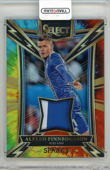 2017-18 PANINI Select Alfred Finnbogason Sparks Memorabilia Prizms Tie Dye collectible card from Iceland #3413/30