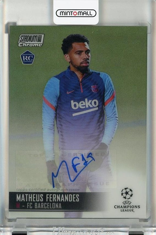 2020-21 Topps Stadium Club Chrome UEFA Champions League Matheus Fernandes Autographs rookie card #CAMF