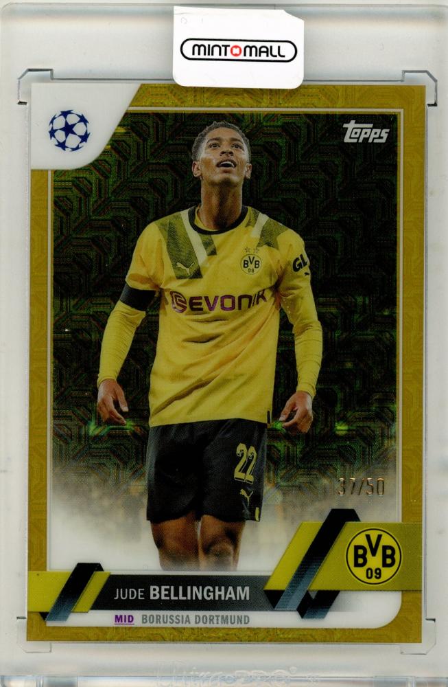 2022-23 Topps UEFA Club Competition Jude Bellingham trading card serial number 37 of 50 in mint condition