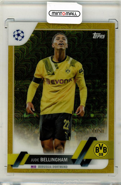 2022-23 Topps UEFA Club Competition Jude Bellingham trading card serial number 37 of 50 in mint condition