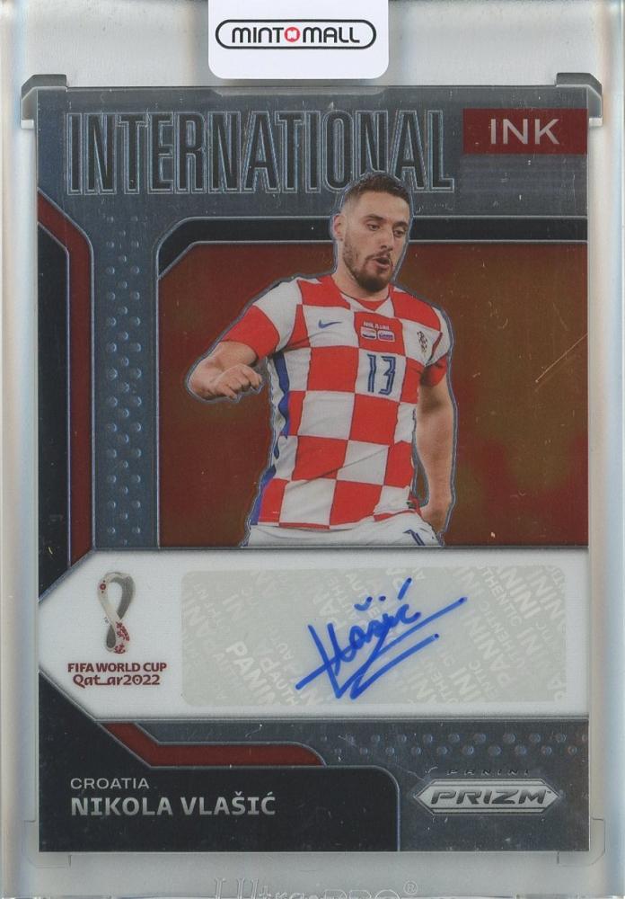 2022 Panini Prizm World Cup Soccer card featuring Nikola Vlasic INK Auto from Croatia