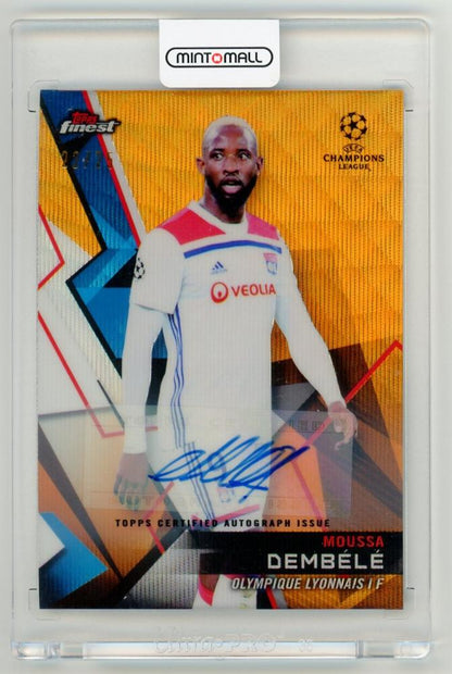 2018-19 Topps Finest UEFA Champions League Moussa Dembele autograph card Orange Refractor 22 out of 25