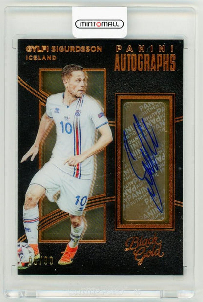 2016-17 PANINI Black Autographs Bronze Parallel Gylfi Sigurdsson card numbered 6 out of 99 featuring Iceland