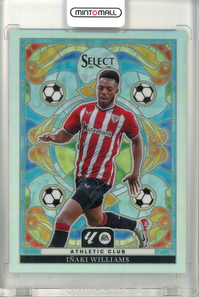 2023-24 Panini Select La Liga Soccer trading card of Inaki Williams #10 with stained glass design Athletic Club Bilbao
