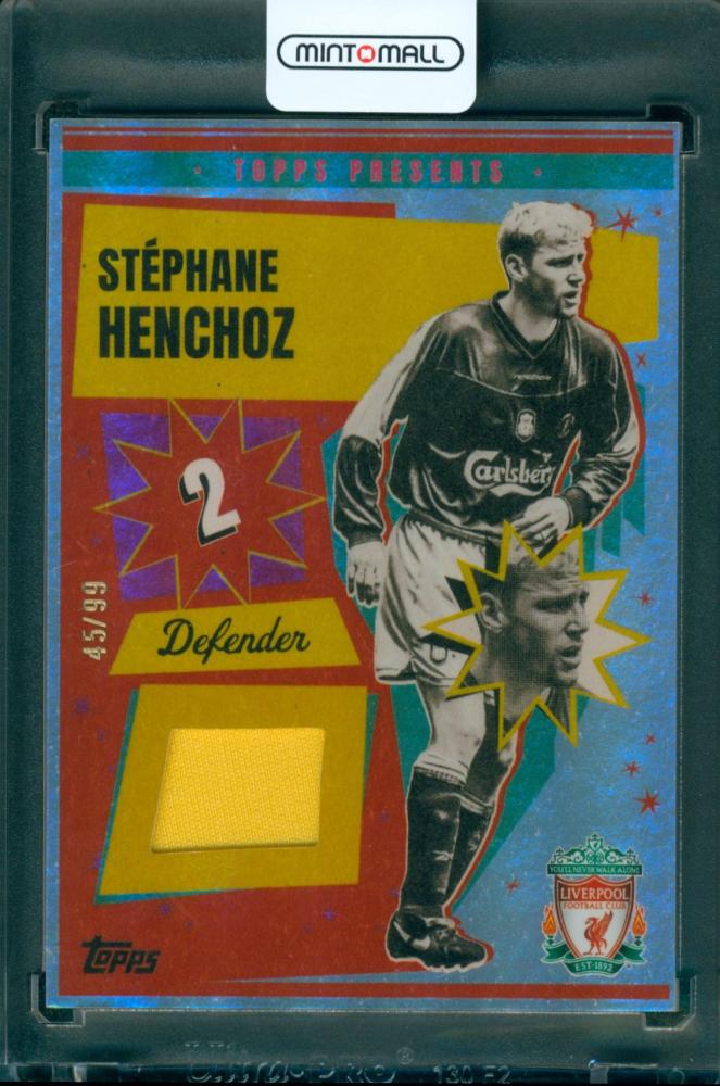 Topps Liverpool FC Team Set 24/25 Stéphane Henchoz Anfield Beat Relics Pink card numbered 45/99