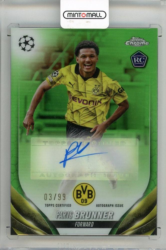 2023-24 TOPPS Crystal Premium UEFA Champions League Paris Brunner Crystal Autographs Green card #CAPB03/99 Borussia Dortmund