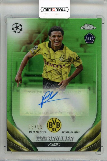 2023-24 TOPPS Crystal Premium UEFA Champions League Paris Brunner Crystal Autographs Green card #CAPB03/99 Borussia Dortmund