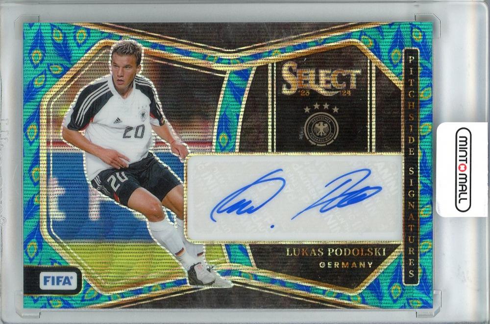2023-24 PANINI SELECT FIFA Lukas Podolski trading card with handwritten signature