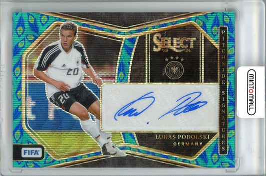 2023-24 PANINI SELECT FIFA Lukas Podolski trading card with handwritten signature