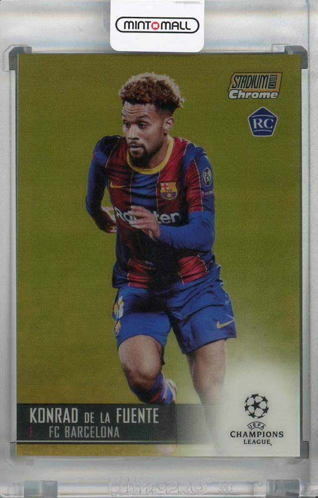 2020-21 Topps Stadium Club Chrome UEFA Champions League Konrad de la Fuente FC Barcelona Base Gold card 49 of 50
