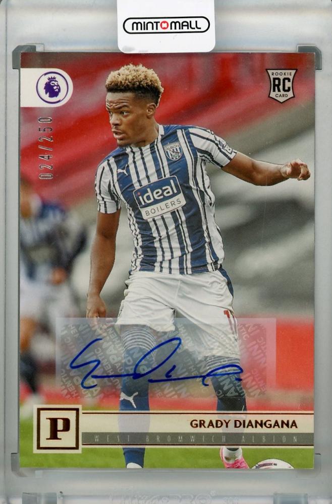 2020-21 Panini Chronicles West Bromwich Albion Grady Diangana autograph card numbered 024 out of 250