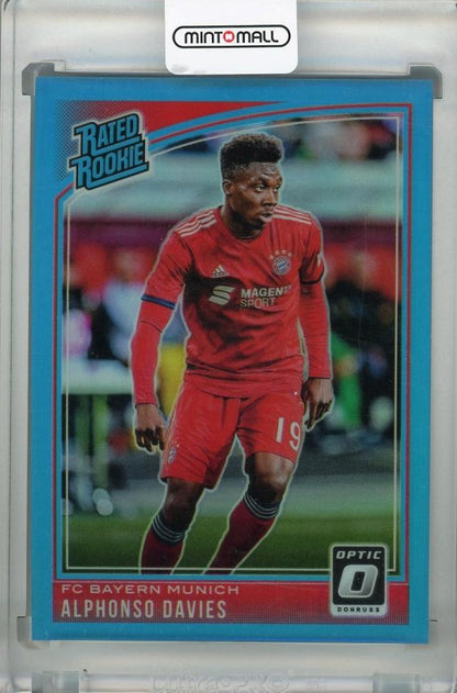 2018-19 Donruss Alphonso Davies FC Bayern Munich Base Optic Rated Rookie Aqua parallel card 097 of 149