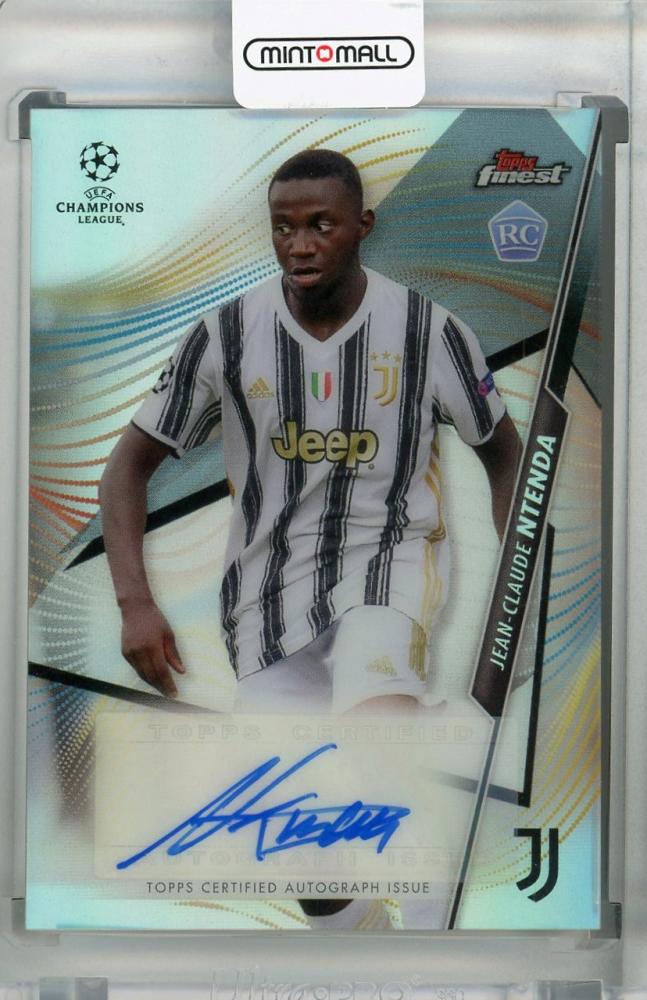 2020-21 Topps Finest UEFA Champions League autograph card featuring Juventus player Jean-Claude Ntenda