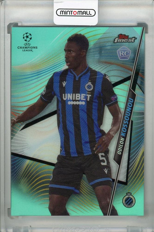 2020-21 Topps Finest UEFA Champions League Odilon Kossounou Club Brugge Aqua Parallel trading card 36 of 75