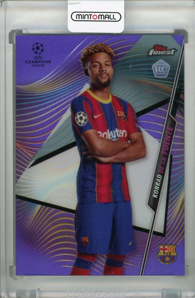 2020-21 Topps Finest UEFA Champions League Konrad de la Fuente FC Barcelona Purple Parallel trading card number 226 of 250