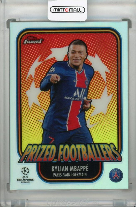 2020-21 Topps Finest UEFA Champions League Paris Saint-Germain Kylian Mbappe trading card