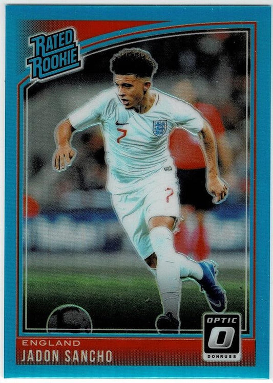2018-19 Donruss Optic Jadon Sancho #189 RC Aqua soccer trading card