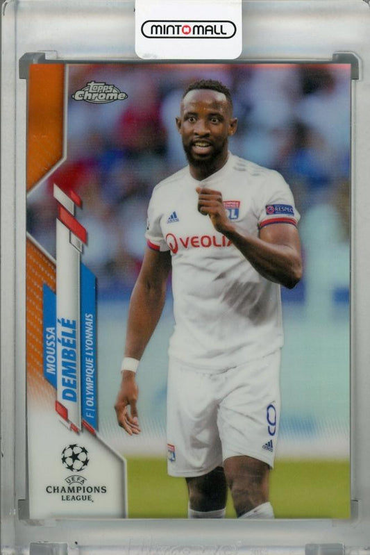 2019-20 Topps Chrome UEFA Champions League Moussa Dembele Olympique Lyonnais Base Orange Parallel card number 14 of 25