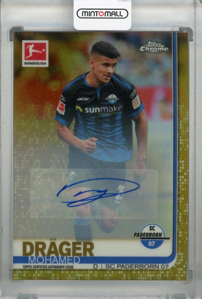 2019-20 Topps Chrome Bundesliga Mohamed Drager SC Paderborn 07 Gold Parallel Autograph card 03 of 50