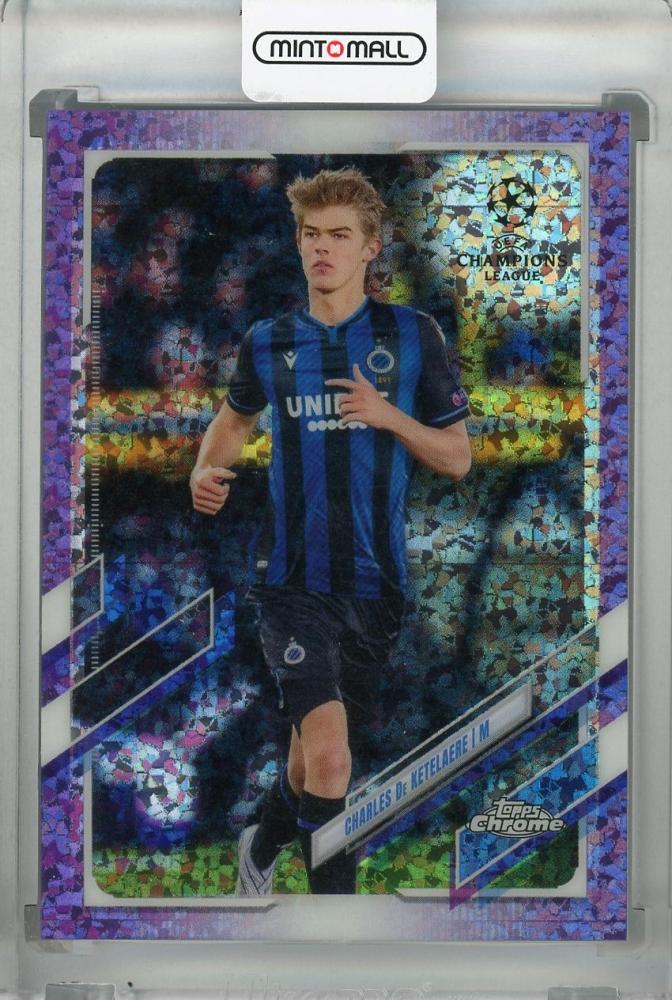 2020-21 Topps Chrome UEFA Champions League Charles De Ketelaere Purple Mini-Diamond card number 189 of 250