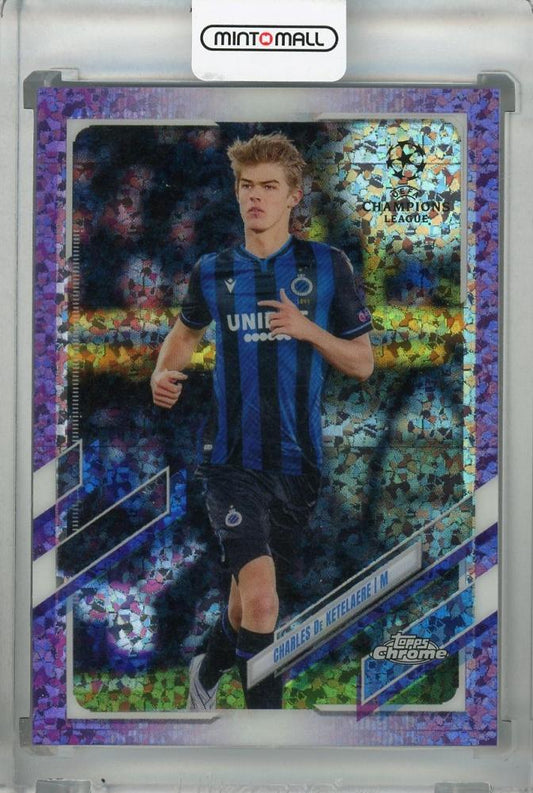 2020-21 Topps Chrome UEFA Champions League Charles De Ketelaere Purple Mini-Diamond card number 189 of 250