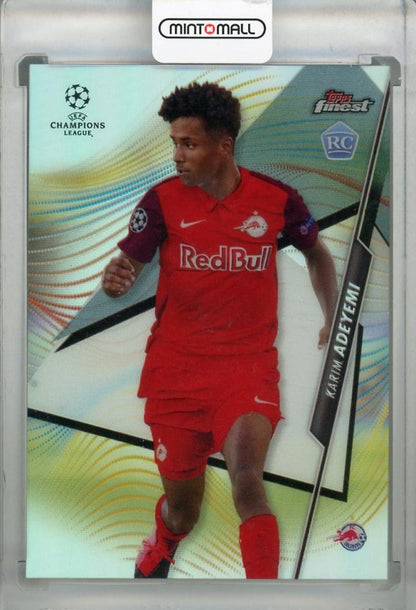 2020-21 Topps Finest UEFA Champions League Karim Adeyemi FC Salzburg base refractor card parallel version with minor stain on back