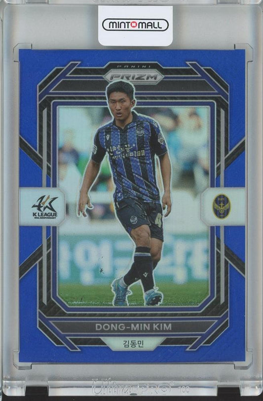 2023 Panini Prizm K.League Soccer Dong-Min Kim Base Blue Parallel trading card serial 13 of 99