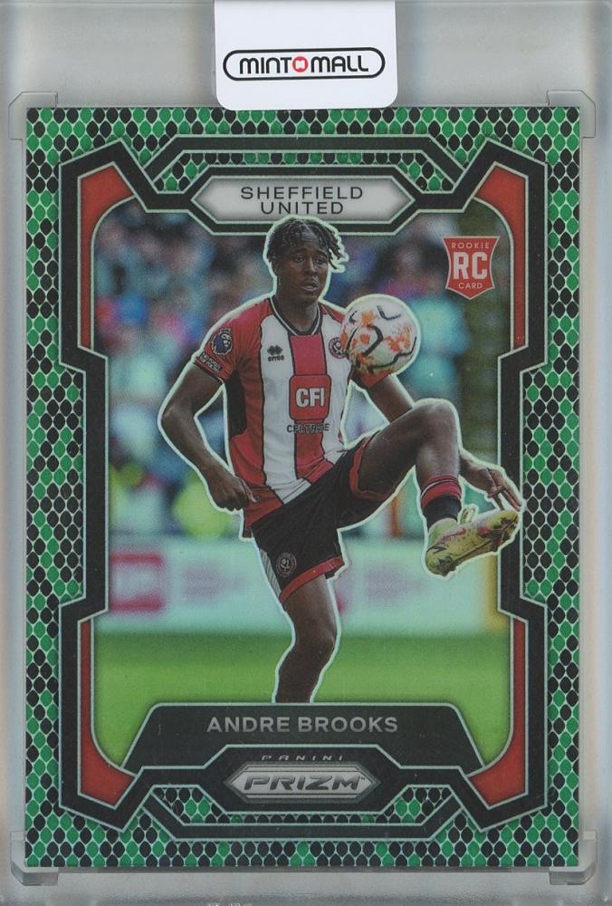 2023-24 Panini Prizm English Premier League Andre Brooks Prizms Snakeskin trading card number 286 featuring Sheffield United