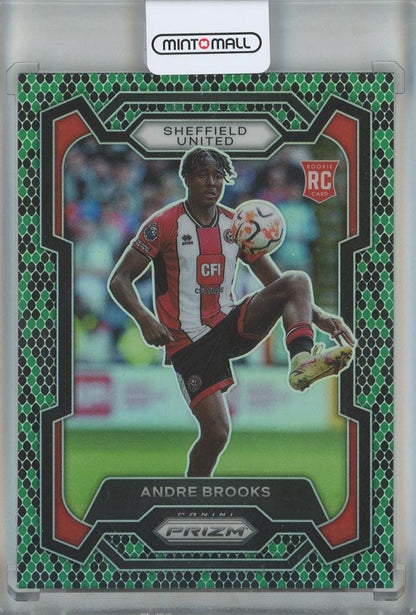 2023-24 Panini Prizm English Premier League Andre Brooks Prizms Snakeskin trading card number 286 featuring Sheffield United