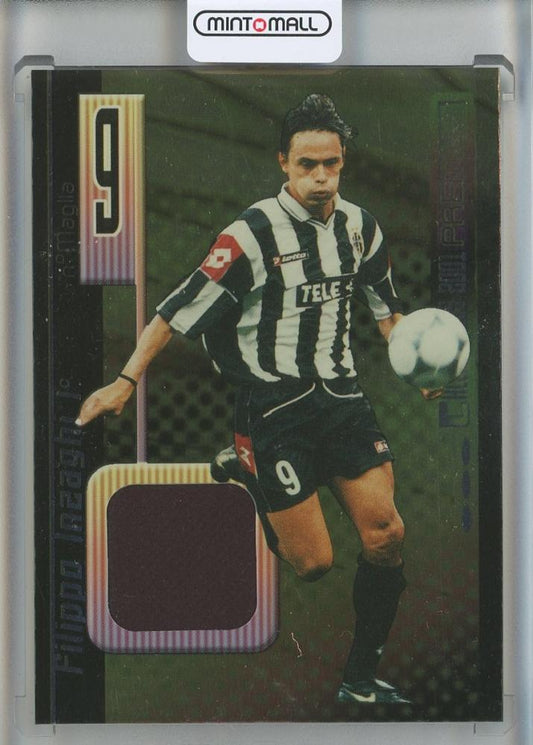2001 PANINI CALCIO Premium Filippo Inzaghi jersey card serial number C2 with minor wear