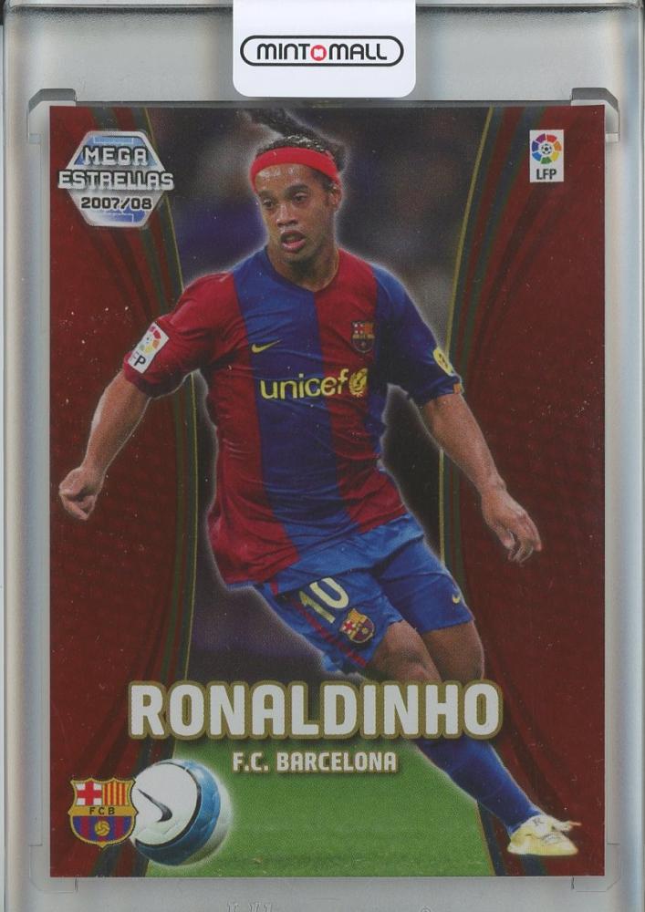 2007-08 Panini Megacracks La Liga Gaucho Ronaldinho #378 football card featuring FC Barcelona player