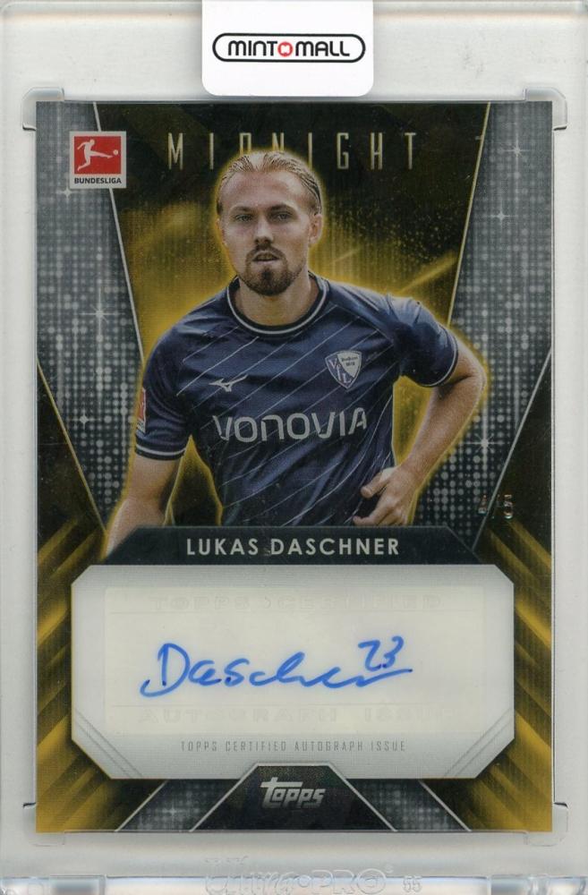2023-24 TOPPS Midnight Bundesliga Lukas Daschner Glimmer Graphs Autographs Parallel trading card #GGLD4/5