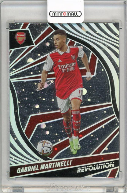2022-23 Panini Revolution Premier League soccer card of Gabriel Martinelli from Arsenal, numbered 11 of 25