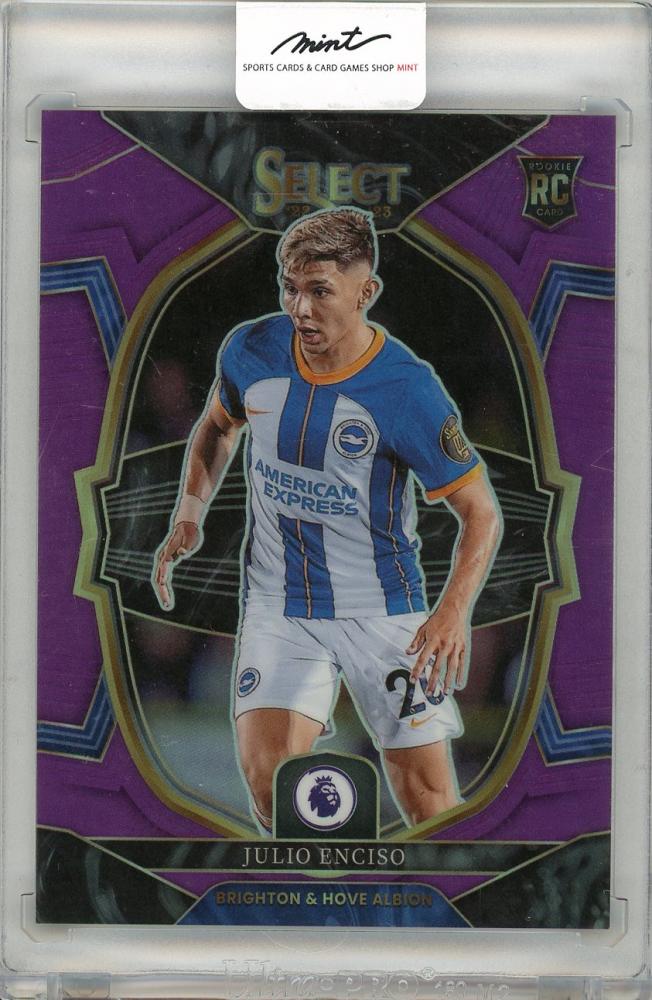 2022-23 Panini Select Premier League trading card of Julio Enciso Purple parallel numbered 072 out of 135