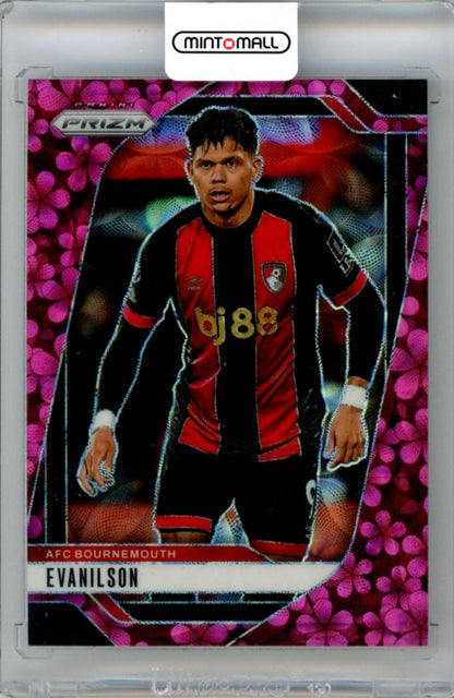 2024-25 Panini Prizm Premier League Soccer card featuring Evanilson #188 Plum Blossom Parallel 4/8 AFC Bournemouth