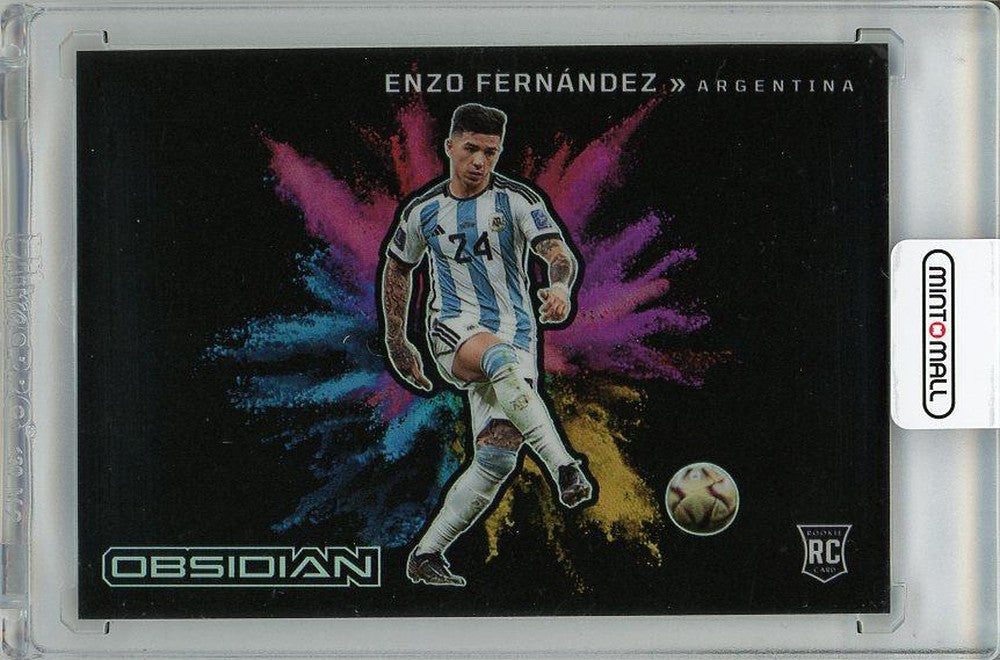 2022-23 PANINI Obsidian Enzo Fernandez #13 rookie card with slight condition issues