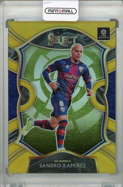 2020-21 Panini Chronicles SD Huesca Sandro Ramirez Gold parallel card numbered 06/10