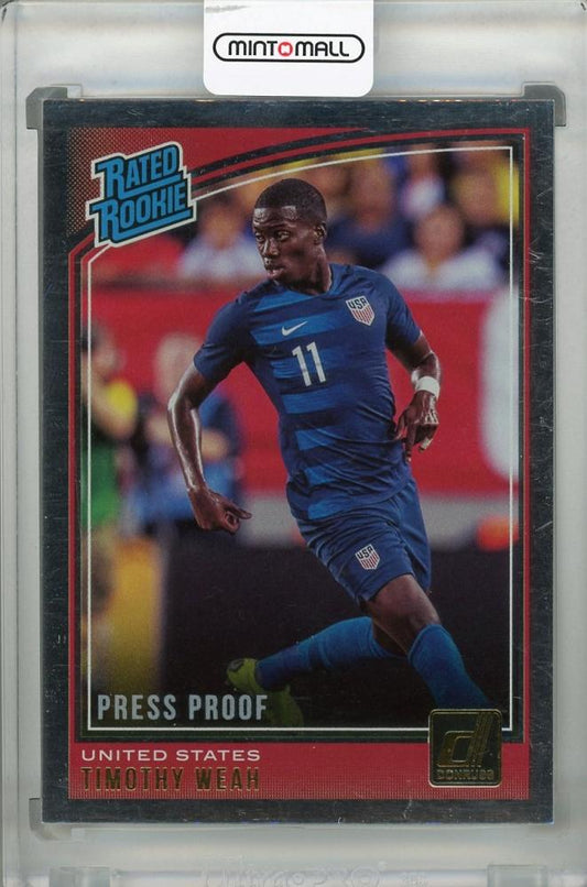 2018-19 Donruss United States Timothy Weah Base Rated Rookie Press Proof Parallel card