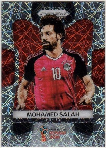2018 Panini World Cup Prizm Mohamed Salah No.54 soccer trading card featuring Mohamed Salah