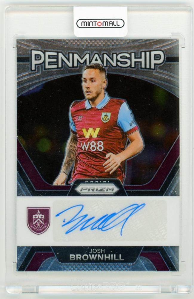 2023-24 PANINI Prizm Premier League Josh Brownhill PenmanshipP-JB trading card featuring Burnley player