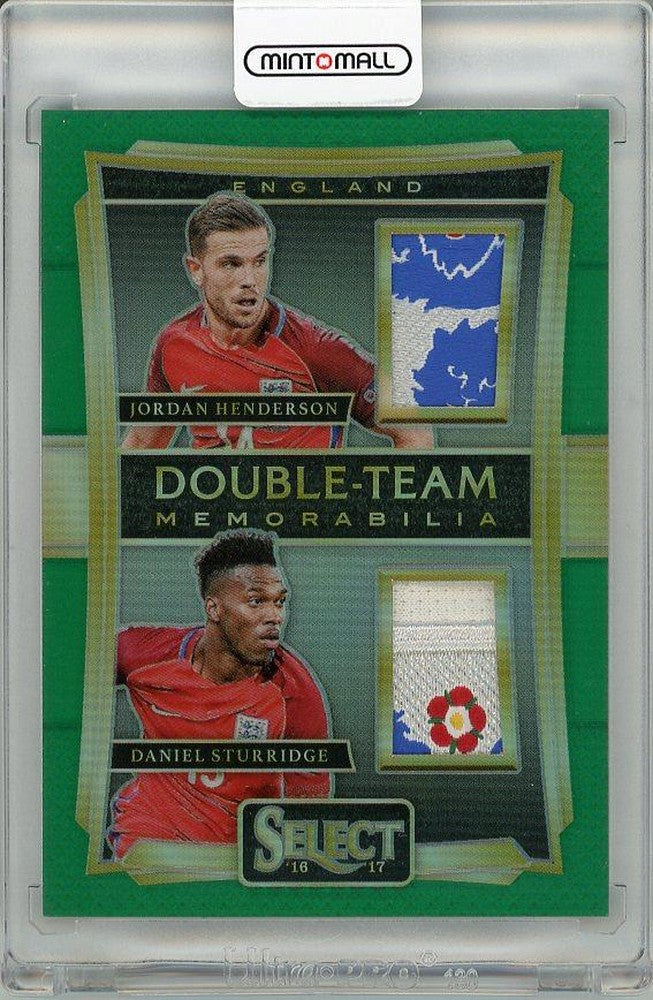 2016-17 PANINI Select trading card with Jordan Henderson and Daniel Sturridge player worn materials serial number 5 of 5