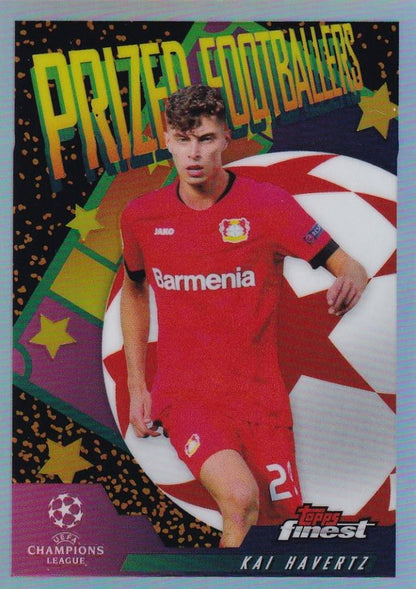 2019-20 Topps Finest UEFA Champions League soccer card of Bayer 04 Leverkusen player Kai Havertz