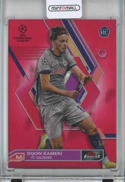 2022-23 Topps Finest UEFA Club Competitions Dijon Kameri rookie card Red Refractors #73 serial 1 of 5