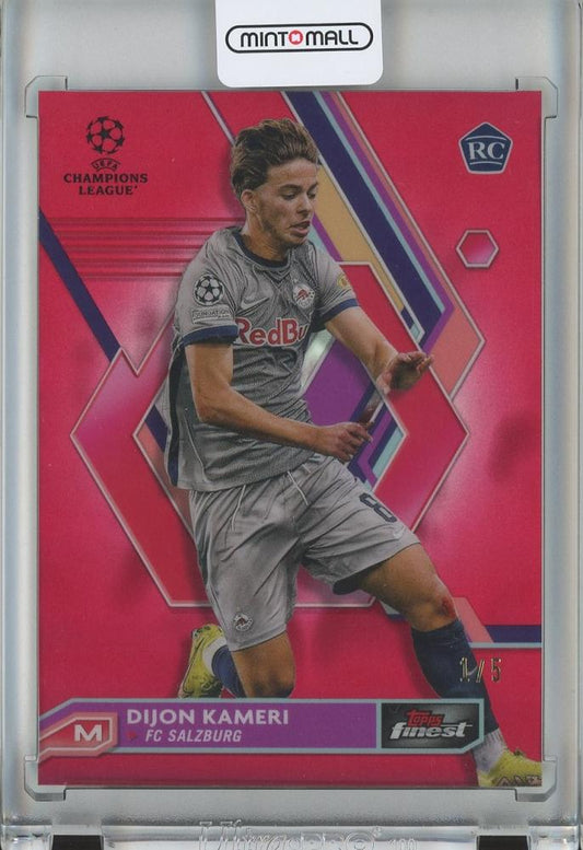 2022-23 Topps Finest UEFA Club Competitions Dijon Kameri rookie card Red Refractors #73 serial 1 of 5